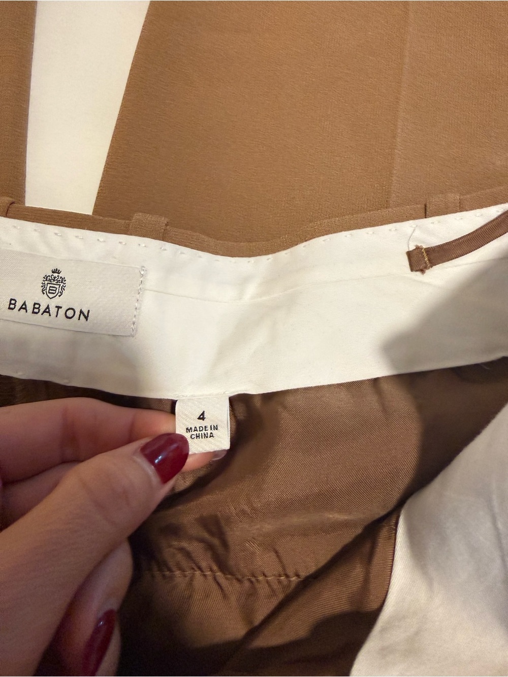 Aritzia Babaton High Rise Tan Trousers Size 4 - Picture 3 of 9
